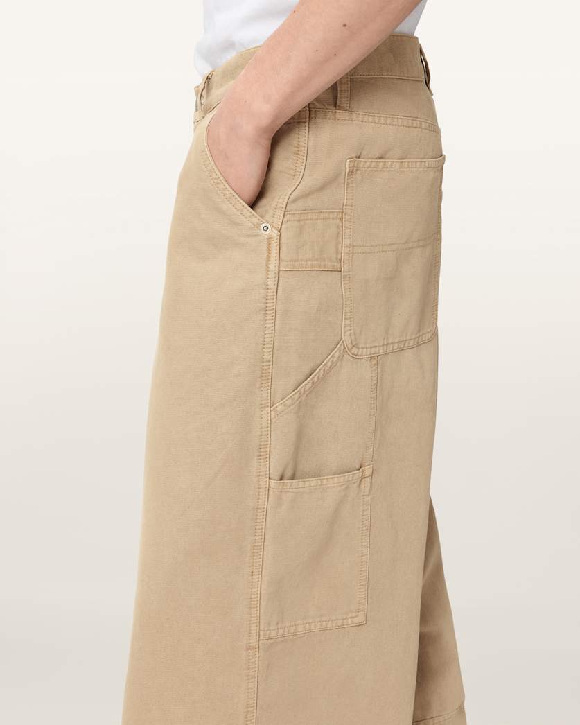 AllSaints Jackson Wide Leg Pants Pebble White