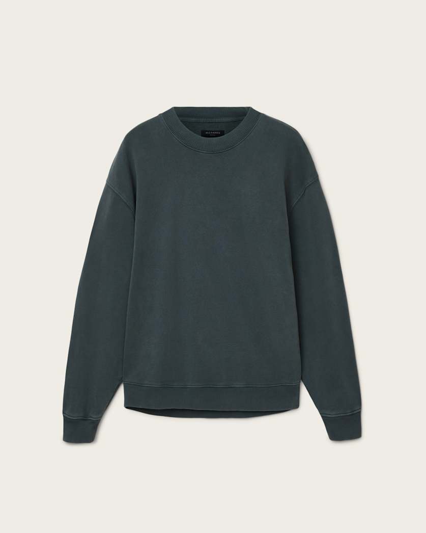 AllSaints Milo Boxy Cotton Sweatshirt Sunil Blue