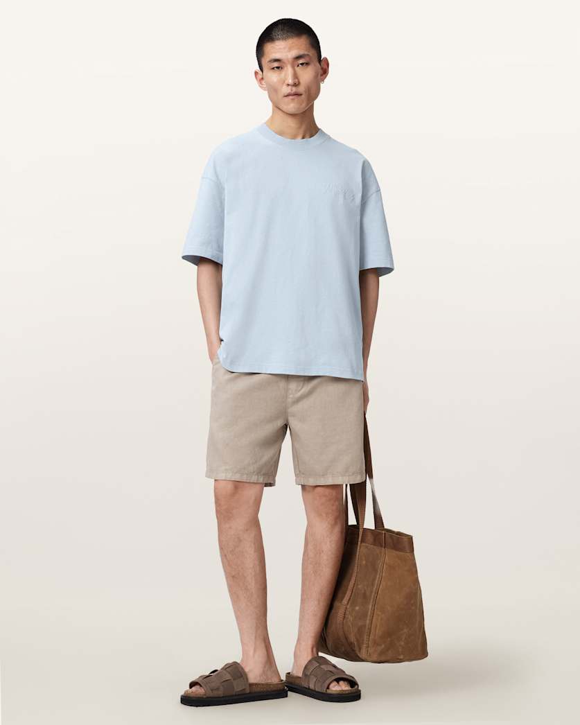 AllSaints Odyssey Oversized Short Sleeve Crew T Shirt Blushed Pink