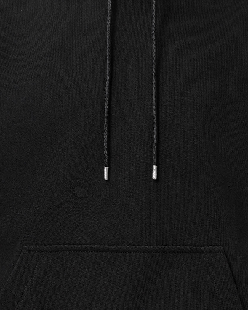 AllSaints Milo Oversized Cotton Hoodie Jet Black