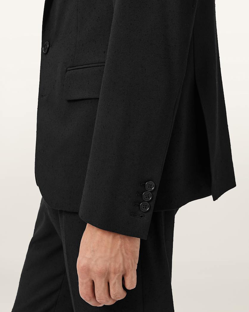 AllSaints Germain Satin Single Breasted Blazer Black
