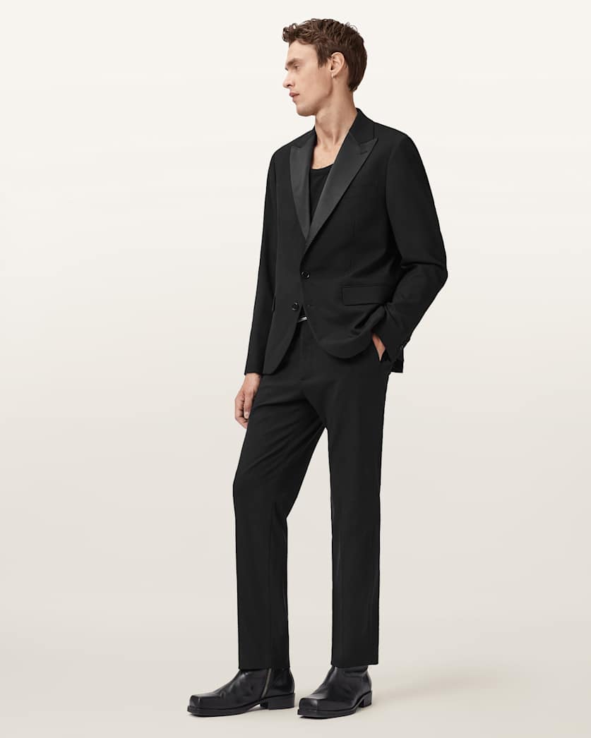 AllSaints Germain Satin Single Breasted Blazer Black