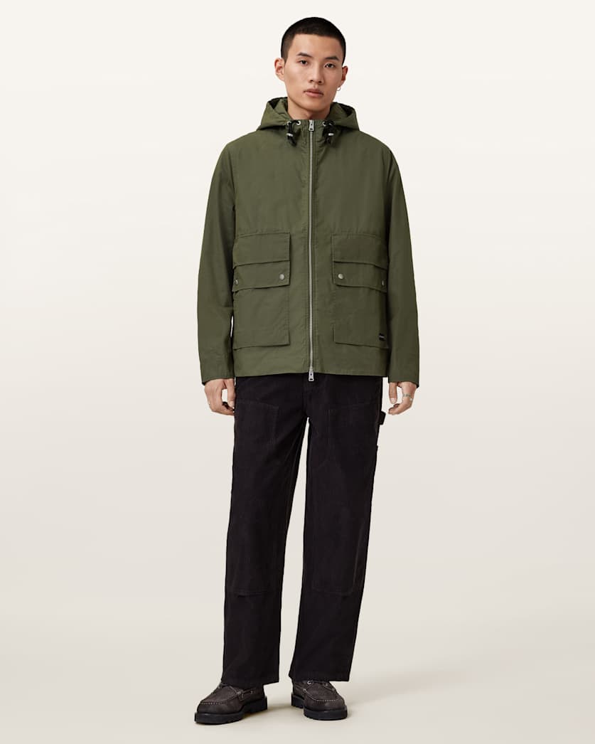 AllSaints Morton Hooded Jacket Khaki Green
