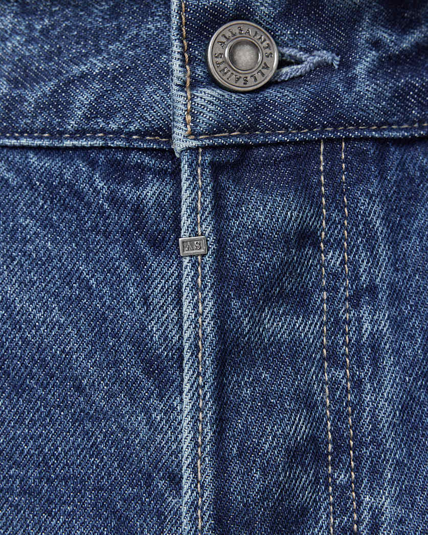 AllSaints Lenny Loose Fit Wide Leg Denim Jeans Vintage Indigo