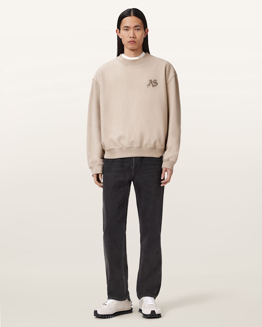 AllSaints Icon Boxy Crew Neck Sweatshirt Dark Steel Blue
