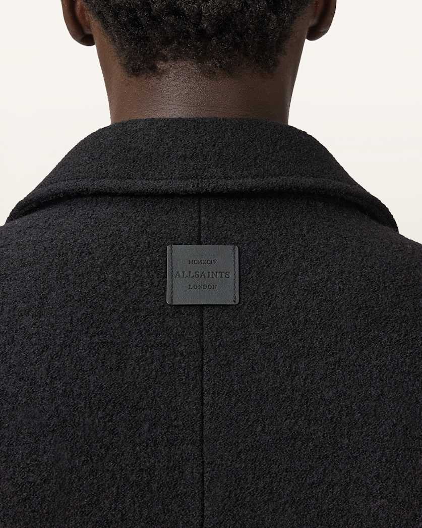 AllSaints Celeste Cropped Wool Jacket Charcoal Grey