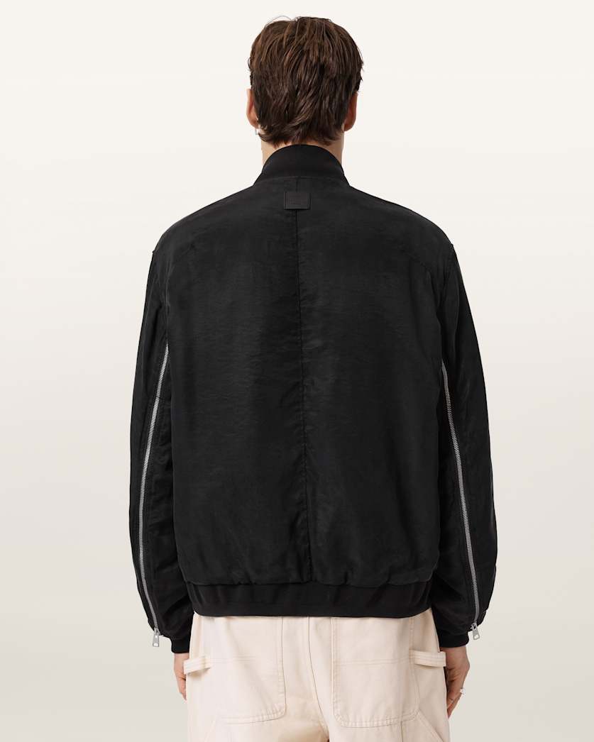 AllSaints Nyx Oversized Bomber Jacket Black
