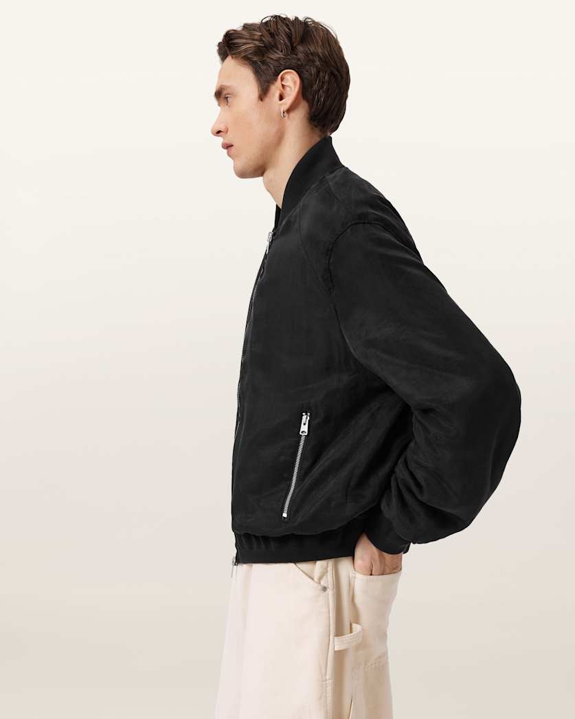 AllSaints Nyx Oversized Bomber Jacket Black