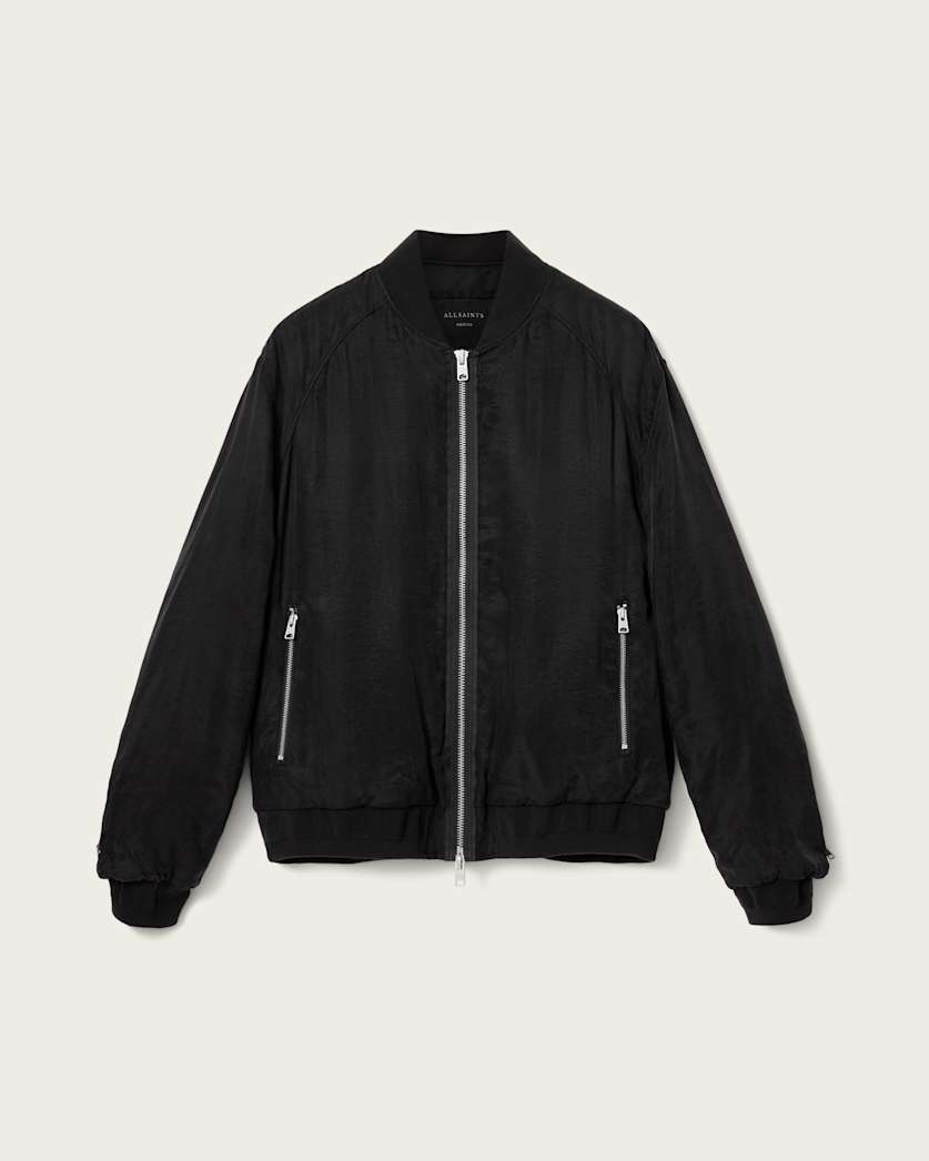 AllSaints Nyx Oversized Bomber Jacket Black