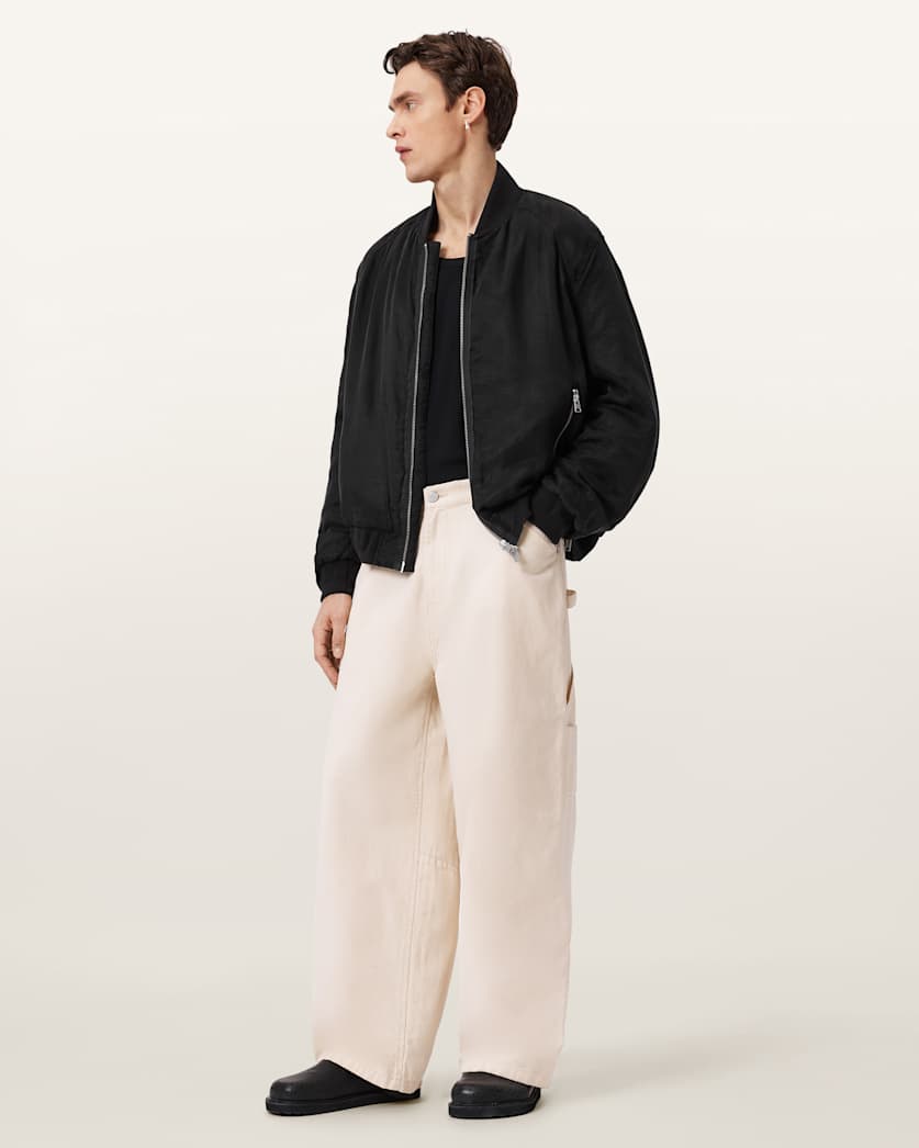 AllSaints Nyx Oversized Bomber Jacket Black