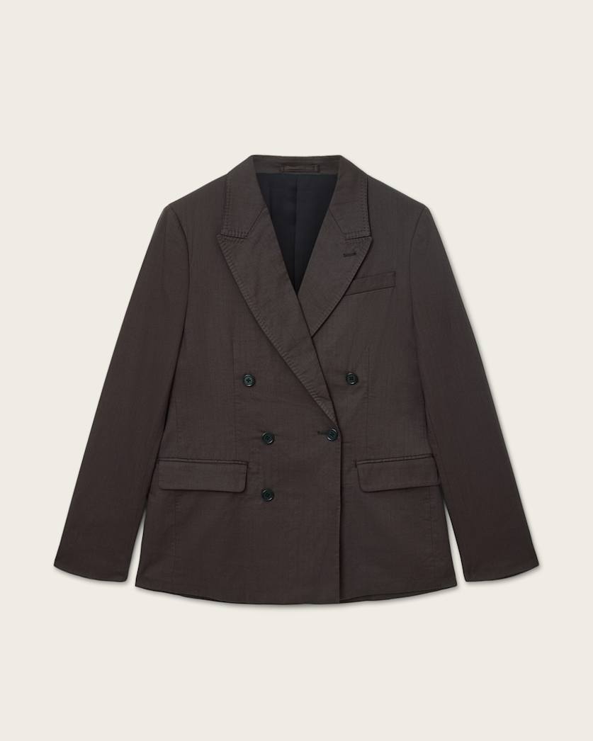 AllSaints Newton Double Breasted Blazer Baked Brown