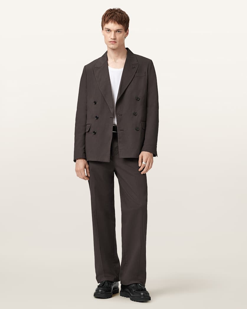 AllSaints Newton Double Breasted Blazer Baked Brown