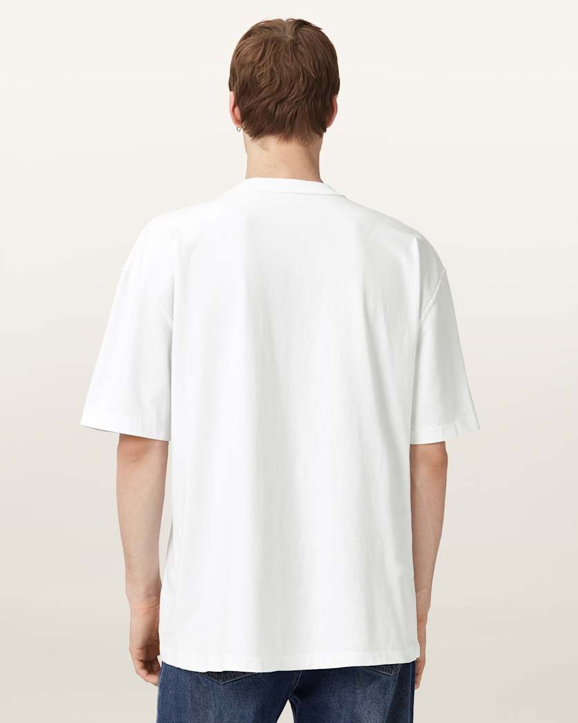 AllSaints Nero Mock Neck Short Sleeve T Shirt Chalk White