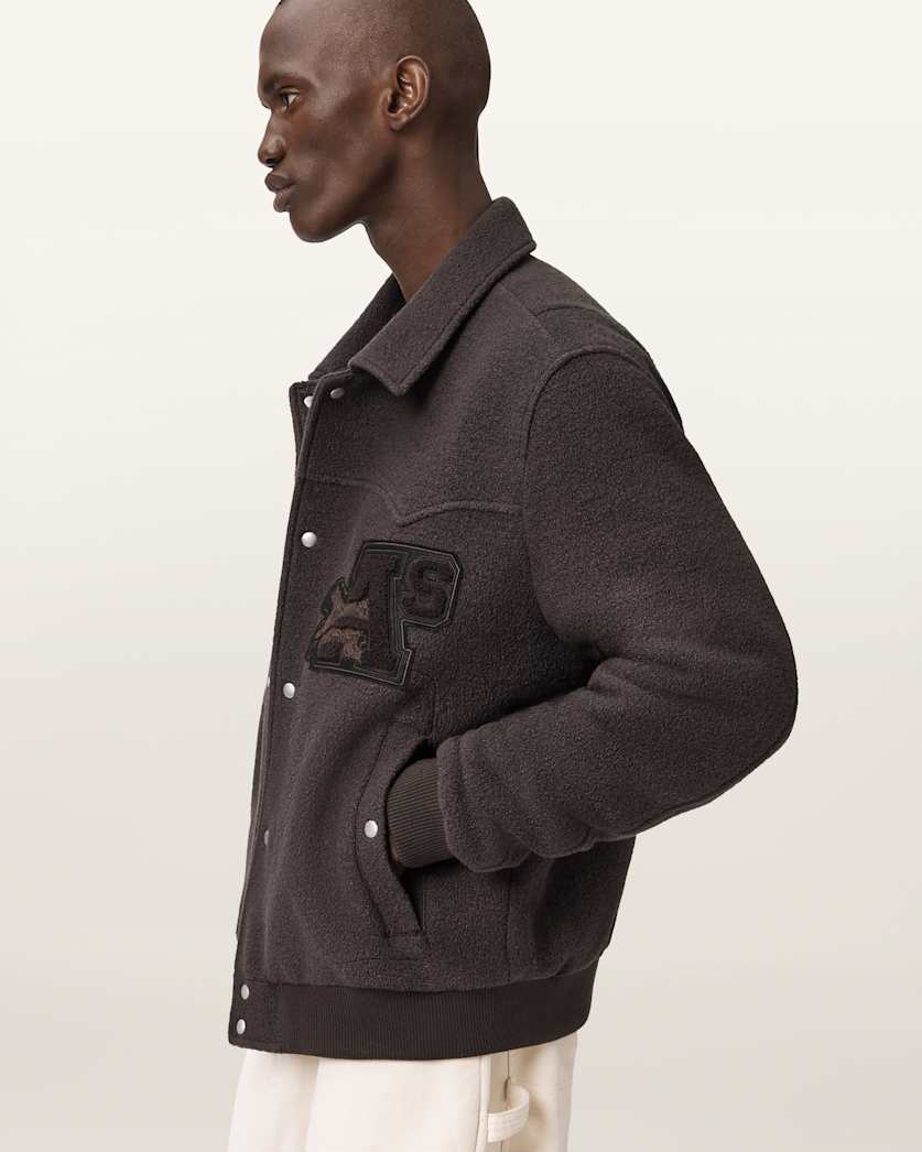 AllSaints Royce Wadded Patch Jacket Weathered Brown