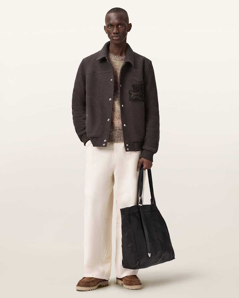 AllSaints Royce Wadded Patch Jacket Weathered Brown