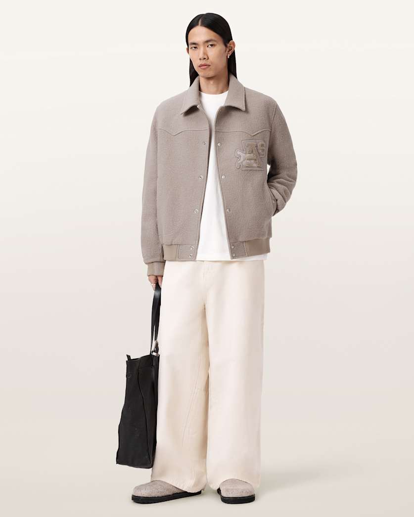 AllSaints Royce Wadded Patch Jacket Weathered Brown