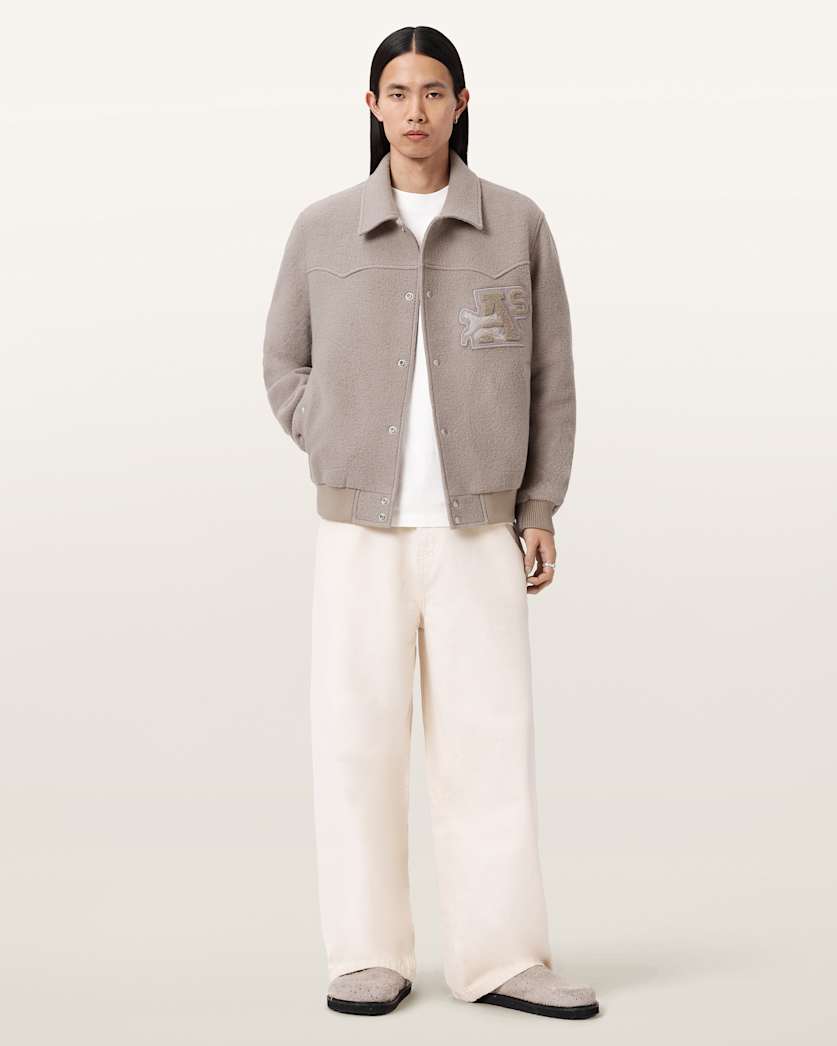 AllSaints Royce Wadded Patch Jacket Weathered Brown