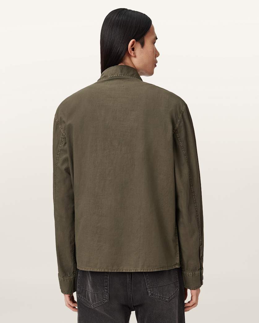 AllSaints Strand Relaxed Fit Shirt Mangrove Green