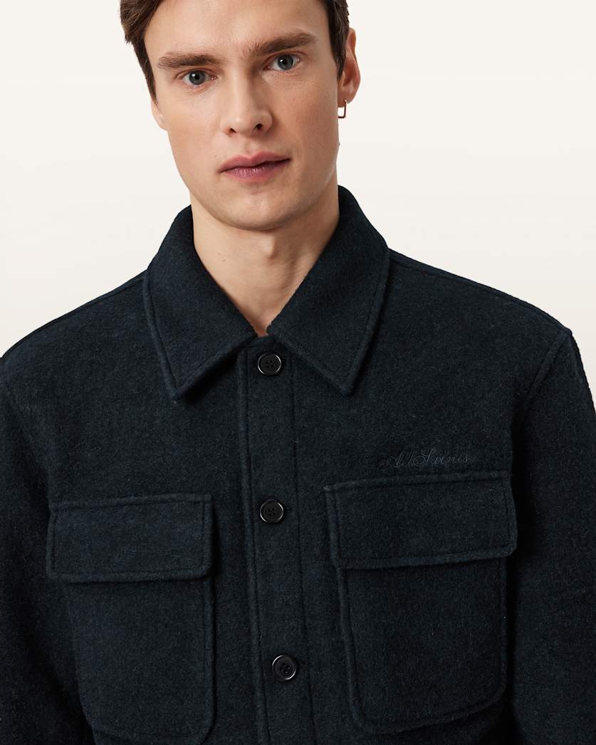 AllSaints Cayson Wool Blend Jacket Cider Brown