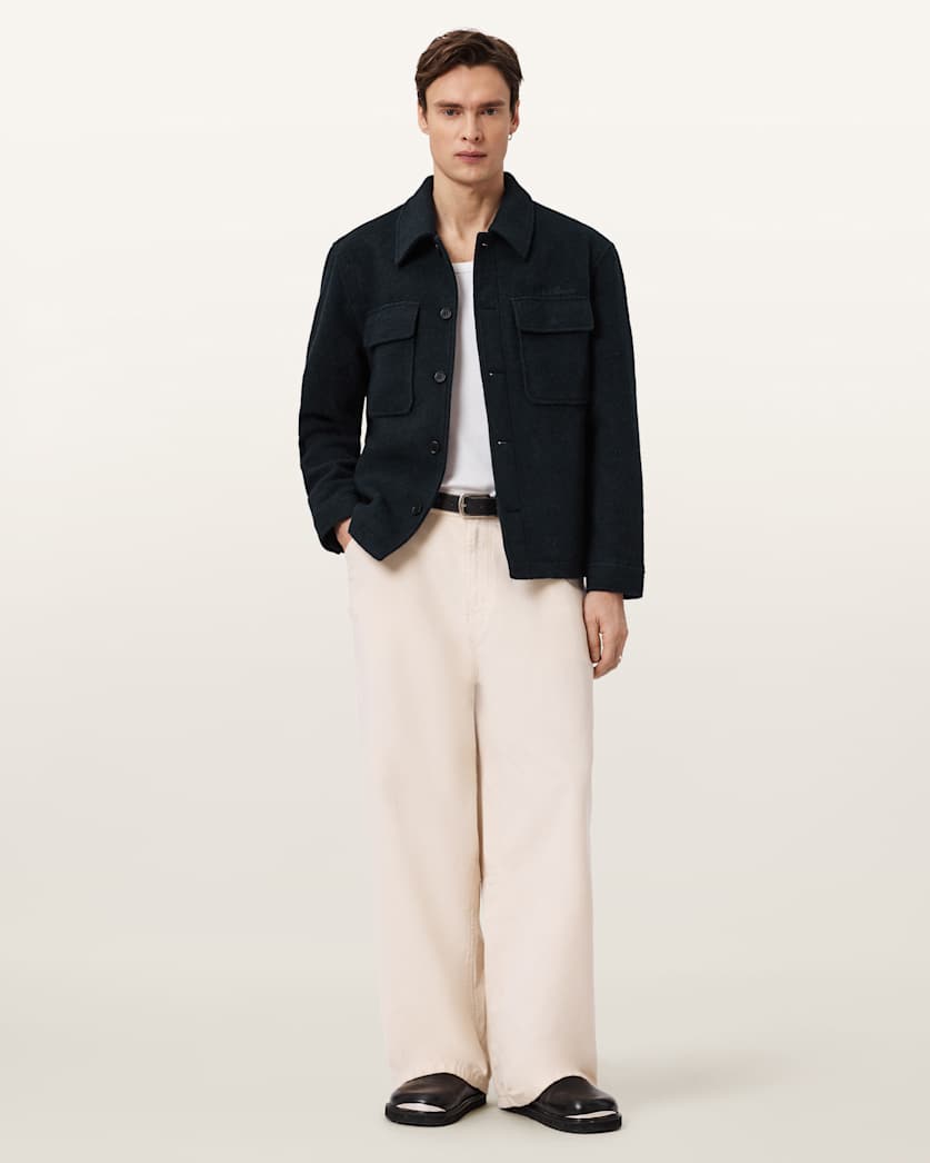 AllSaints Cayson Wool Blend Jacket Cider Brown