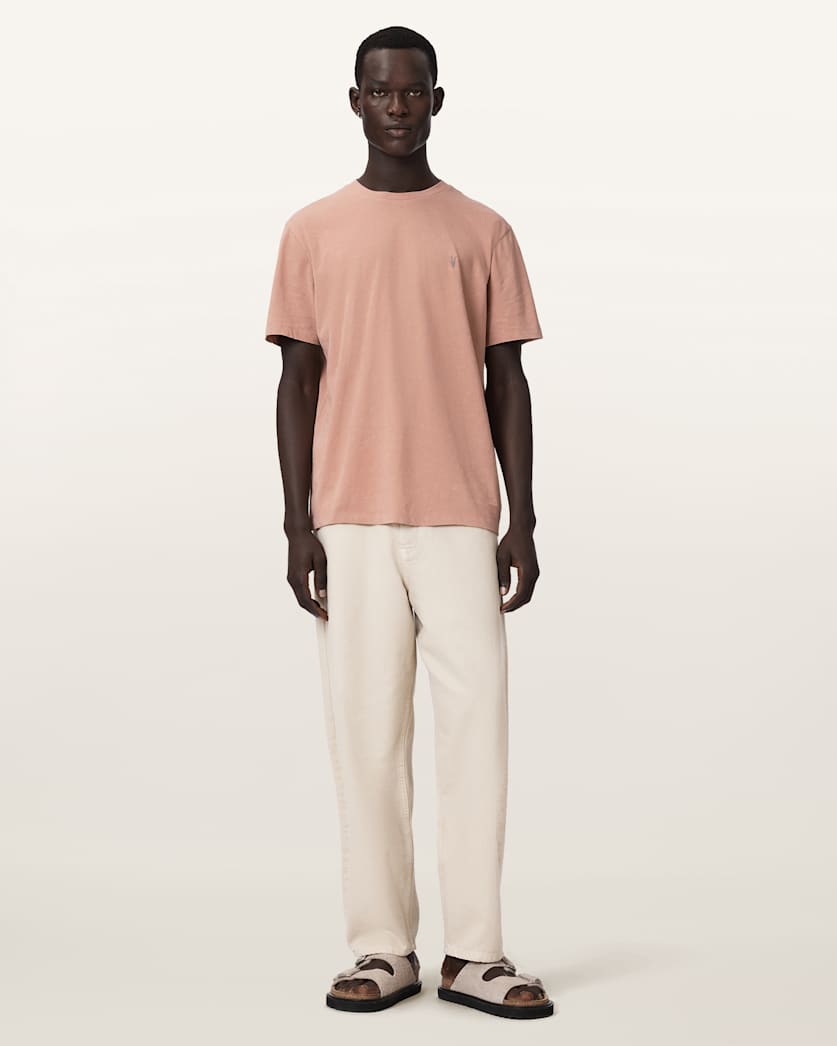 AllSaints Saka Short Sleeve Ramskull Cotton T Shirt Sunbaked Pink