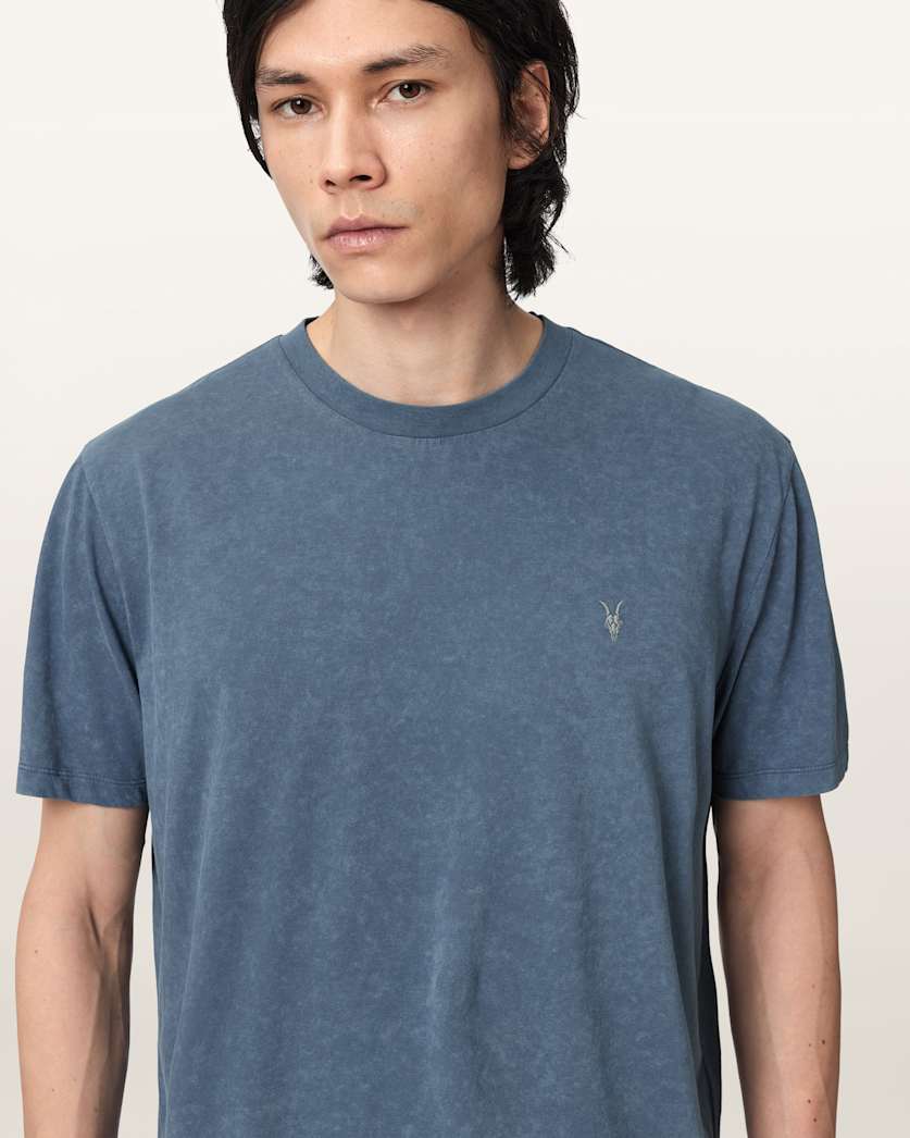 AllSaints Saka Short Sleeve Ramskull Cotton T Shirt Sunbaked Pink