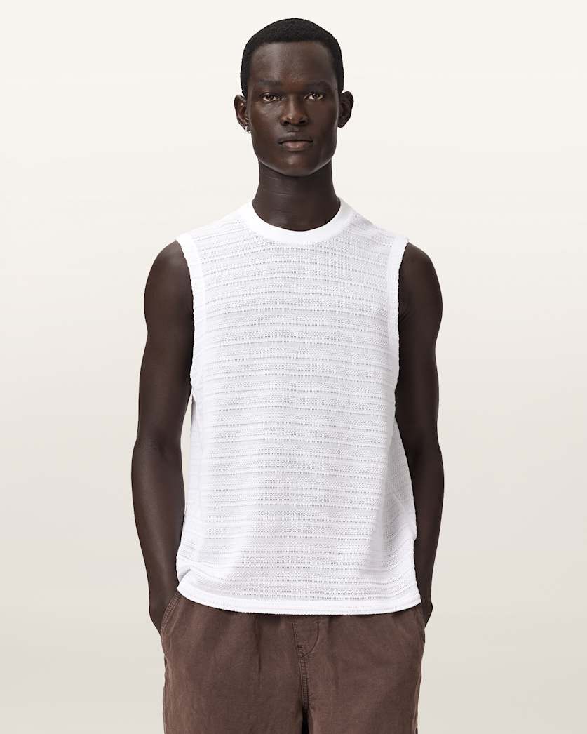 AllSaints Cove Sleeveless Crew Neck Cotton T Shirt Jet Black