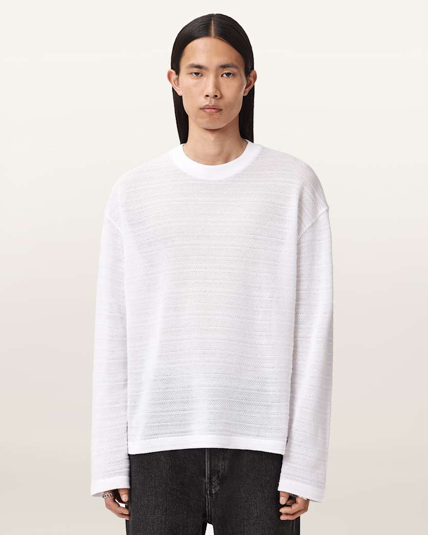 AllSaints Cove Long Sleeve T Shirt Jet Black