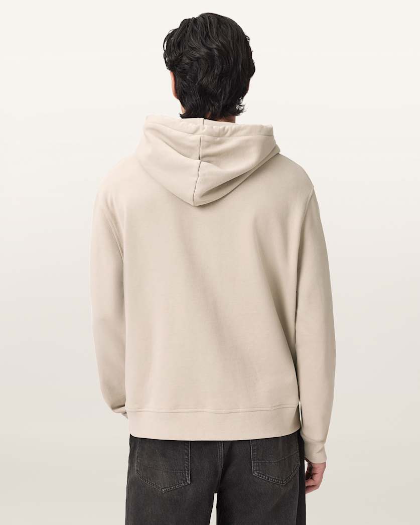 AllSaints Asher Ramskull Oversized Hoodie Sandstone Brown