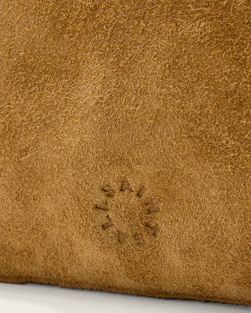 AllSaints Haven Suede Tote Bag Biscuit Brown