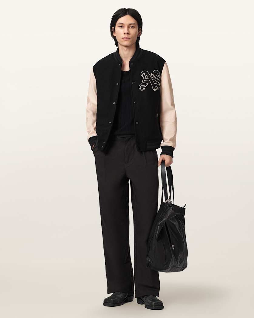 AllSaints Holloway Bomber Jacket Black/White