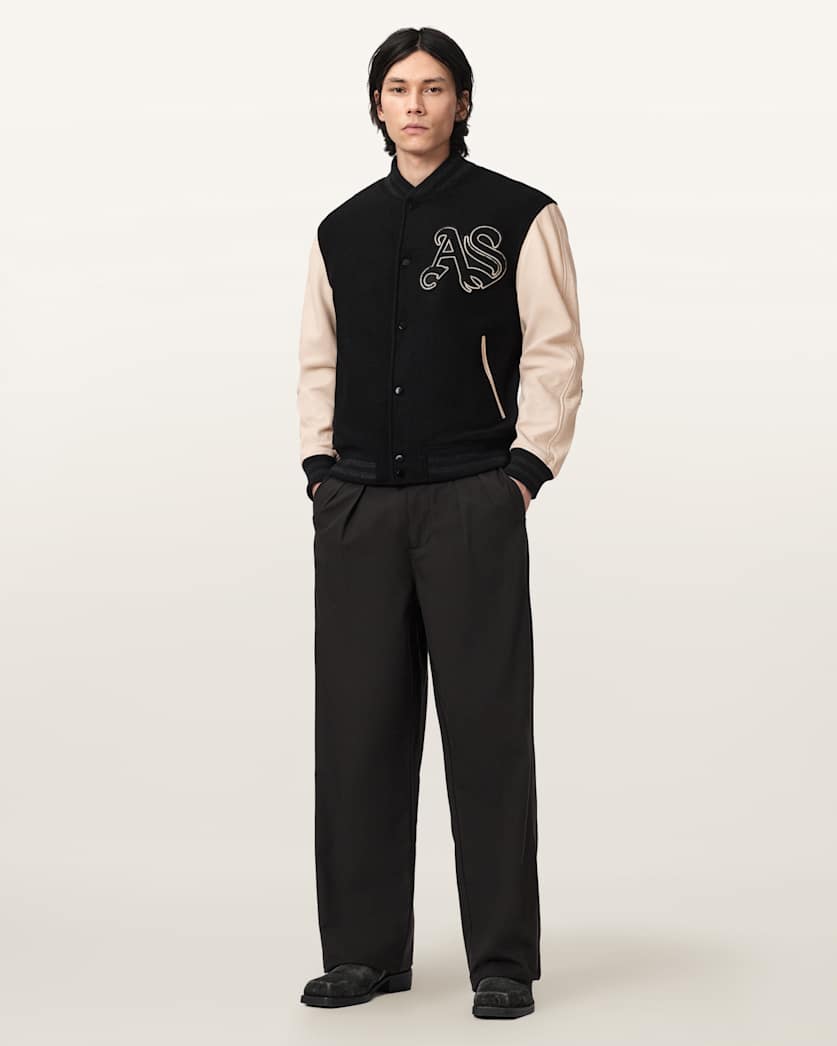 AllSaints Holloway Bomber Jacket Black/White
