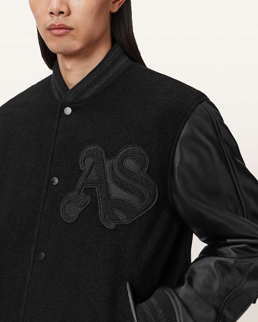 AllSaints Holloway Bomber Jacket Black/White