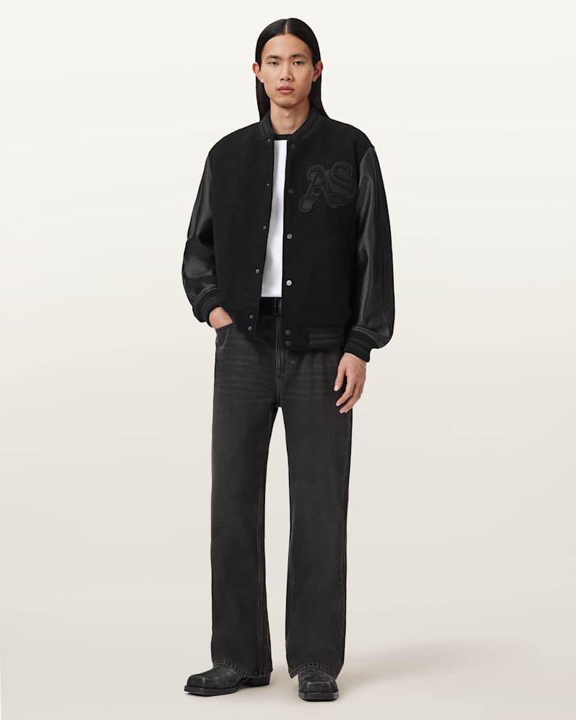 AllSaints Holloway Bomber Jacket Black/White