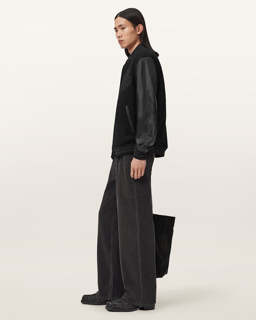 AllSaints Holloway Bomber Jacket Black/White