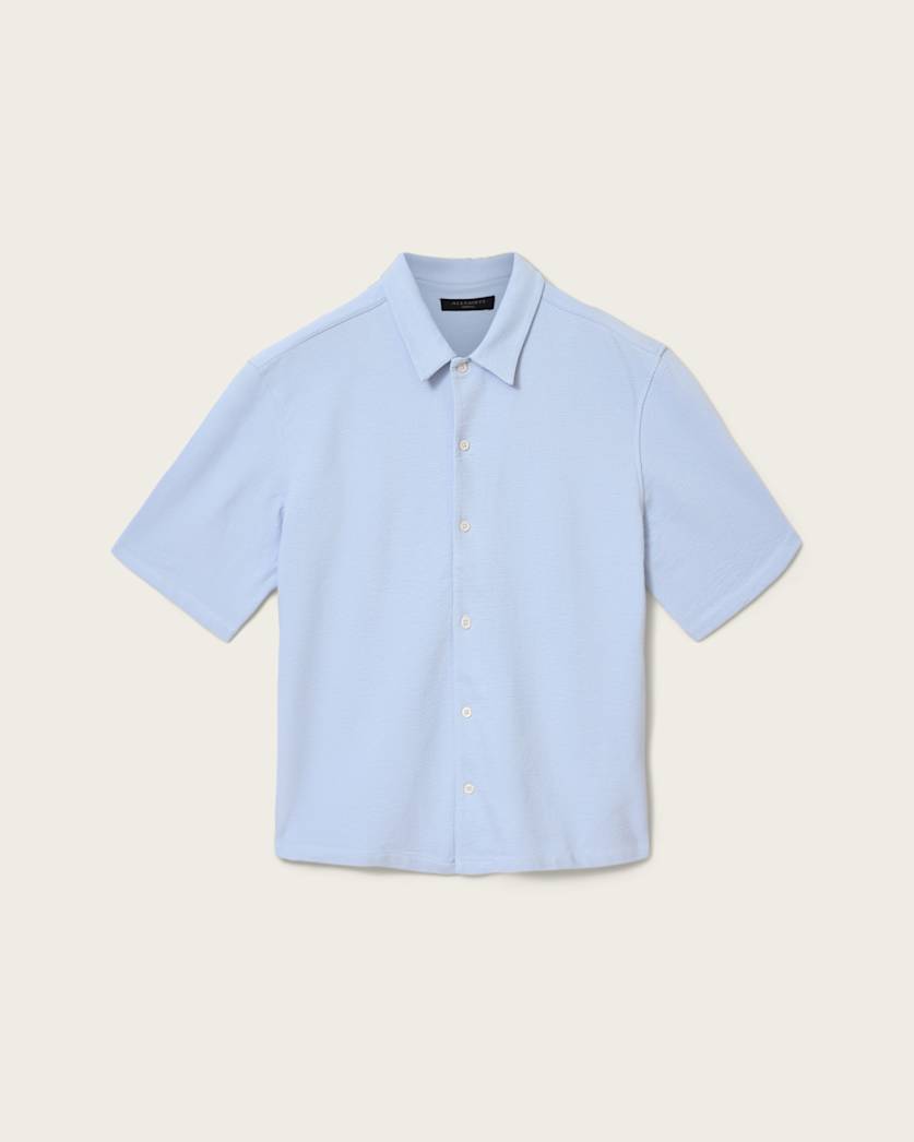 AllSaints Stallone Oversized Short Sleeve Shirt Villa Blue