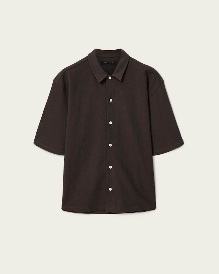 AllSaints Stallone Oversized Short Sleeve Shirt Villa Blue