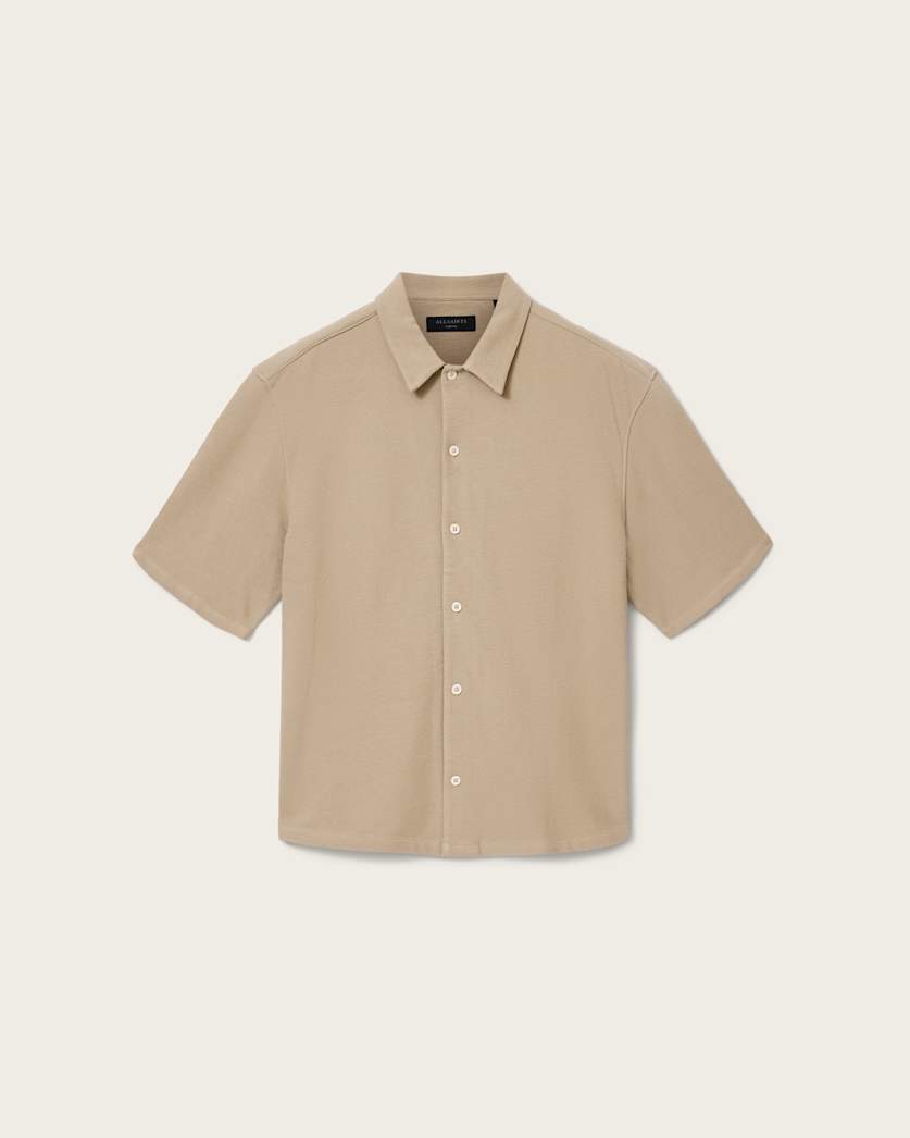 AllSaints Stallone Oversized Short Sleeve Shirt Villa Blue