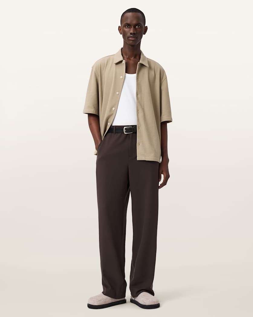 AllSaints Stallone Oversized Short Sleeve Shirt Villa Blue