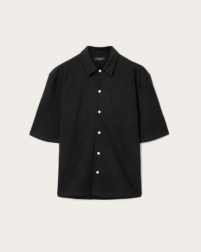 AllSaints Stallone Oversized Short Sleeve Shirt Villa Blue