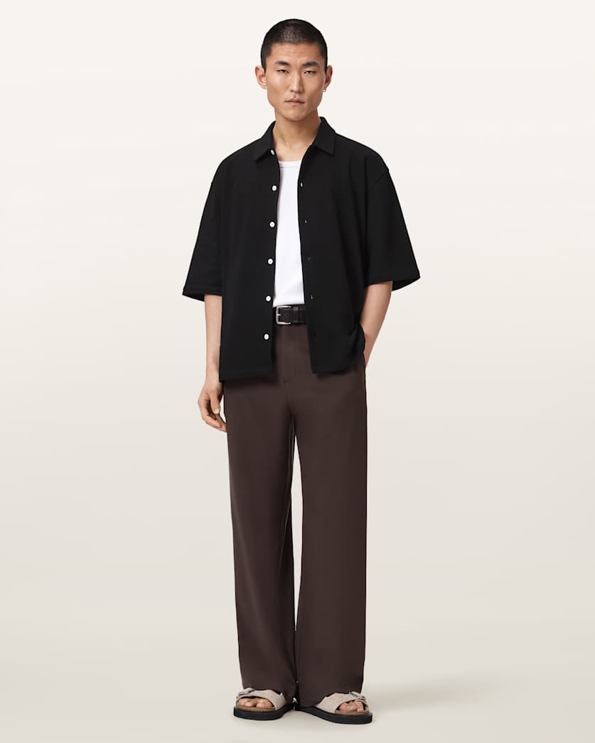 AllSaints Stallone Oversized Short Sleeve Shirt Villa Blue