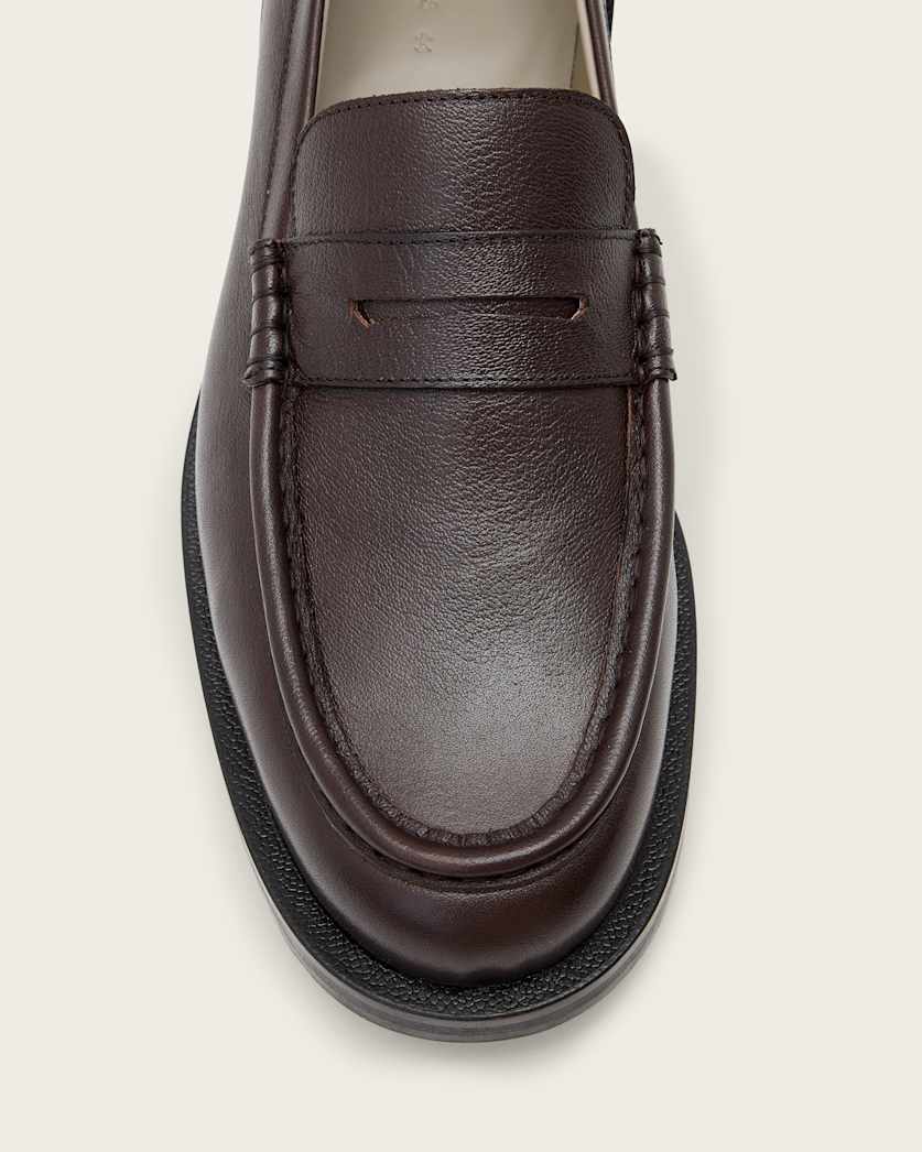 AllSaints Bloom Leather Loafers Black
