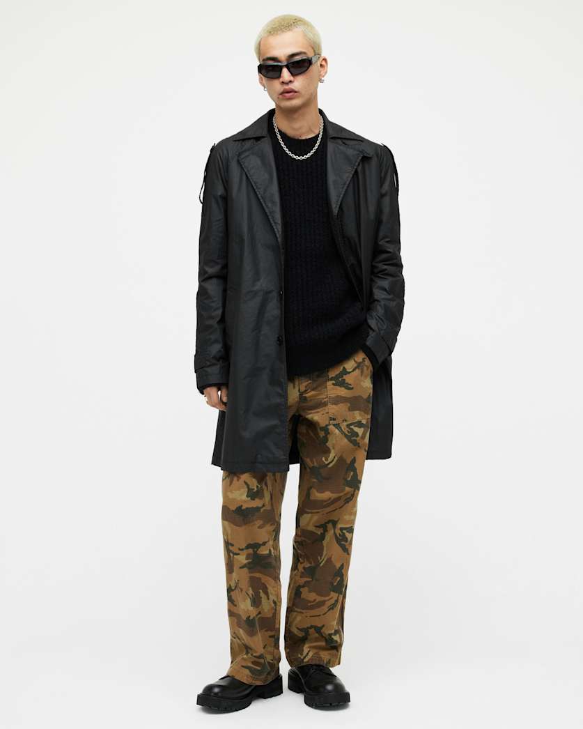 AllSaints Allman Waxed Water Repellent Mac Black