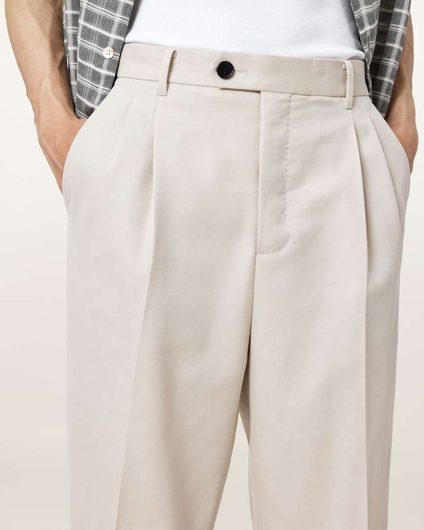 AllSaints Tallis Straight Leg Pants Feather Taupe