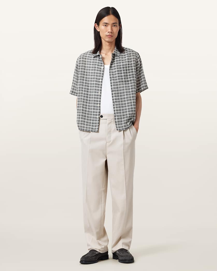 AllSaints Tallis Straight Leg Pants Feather Taupe