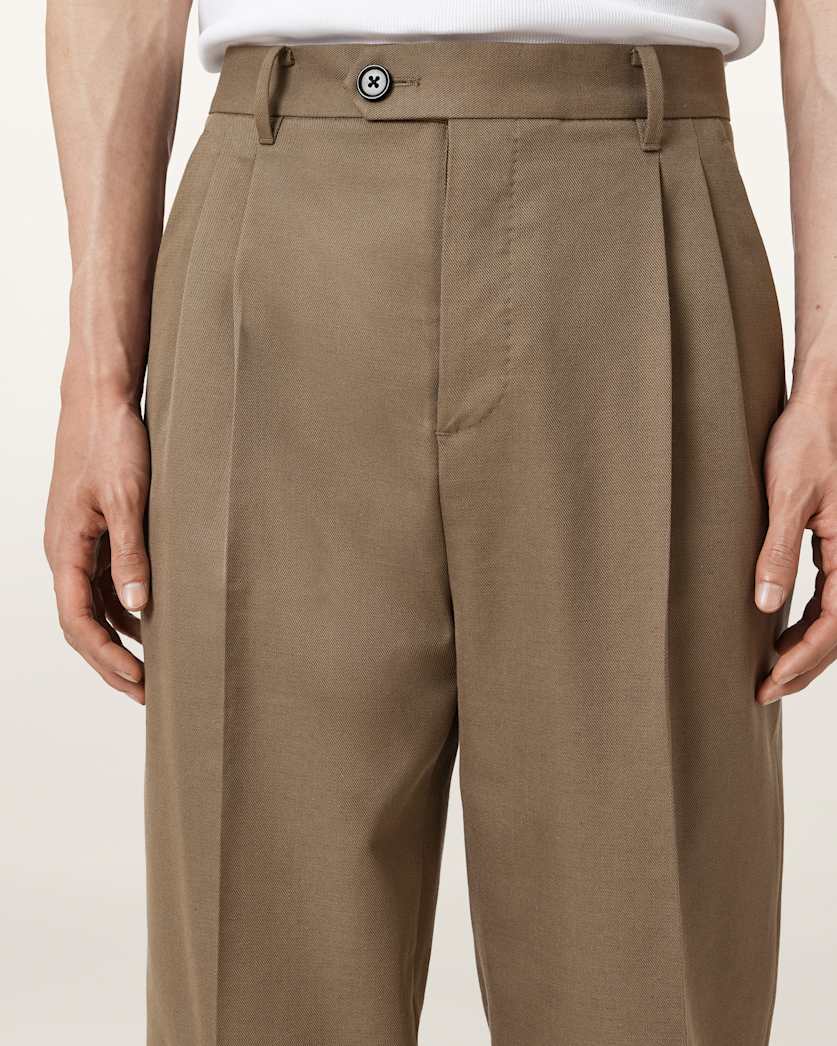 AllSaints Tallis Straight Leg Pants Feather Taupe