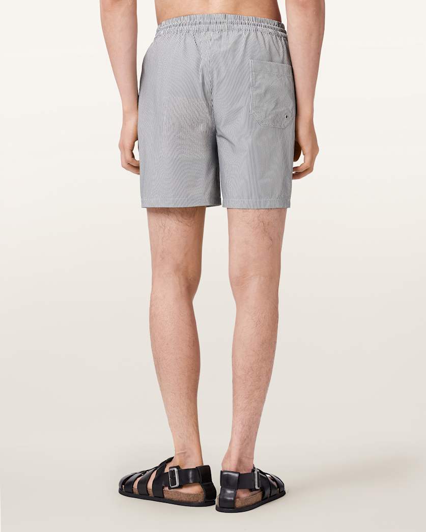 AllSaints Cipher Striped Swim Shorts Chalk White/Blue