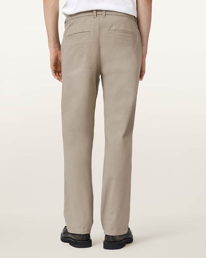 AllSaints Beckley Slim Fit Chinos Pebble Brown