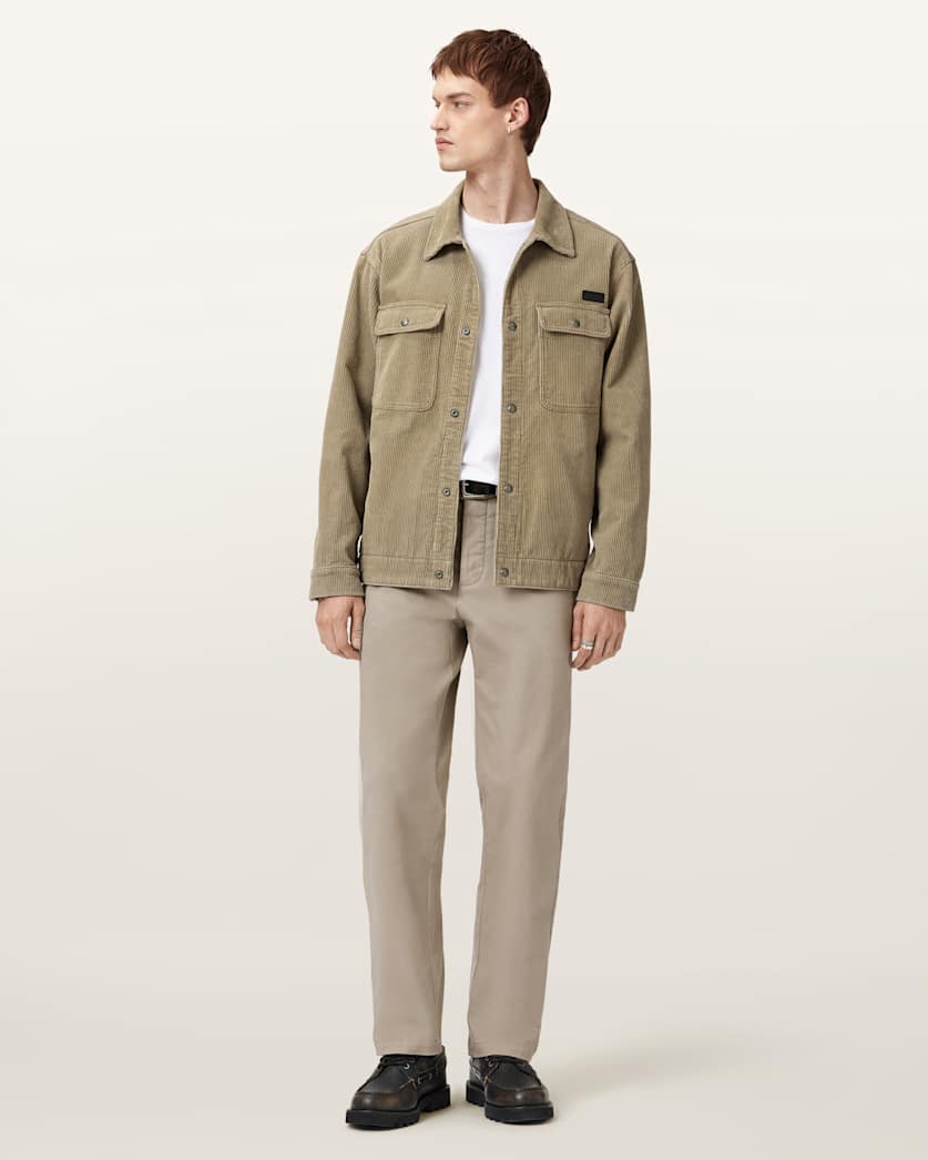 AllSaints Beckley Slim Fit Chinos Pebble Brown