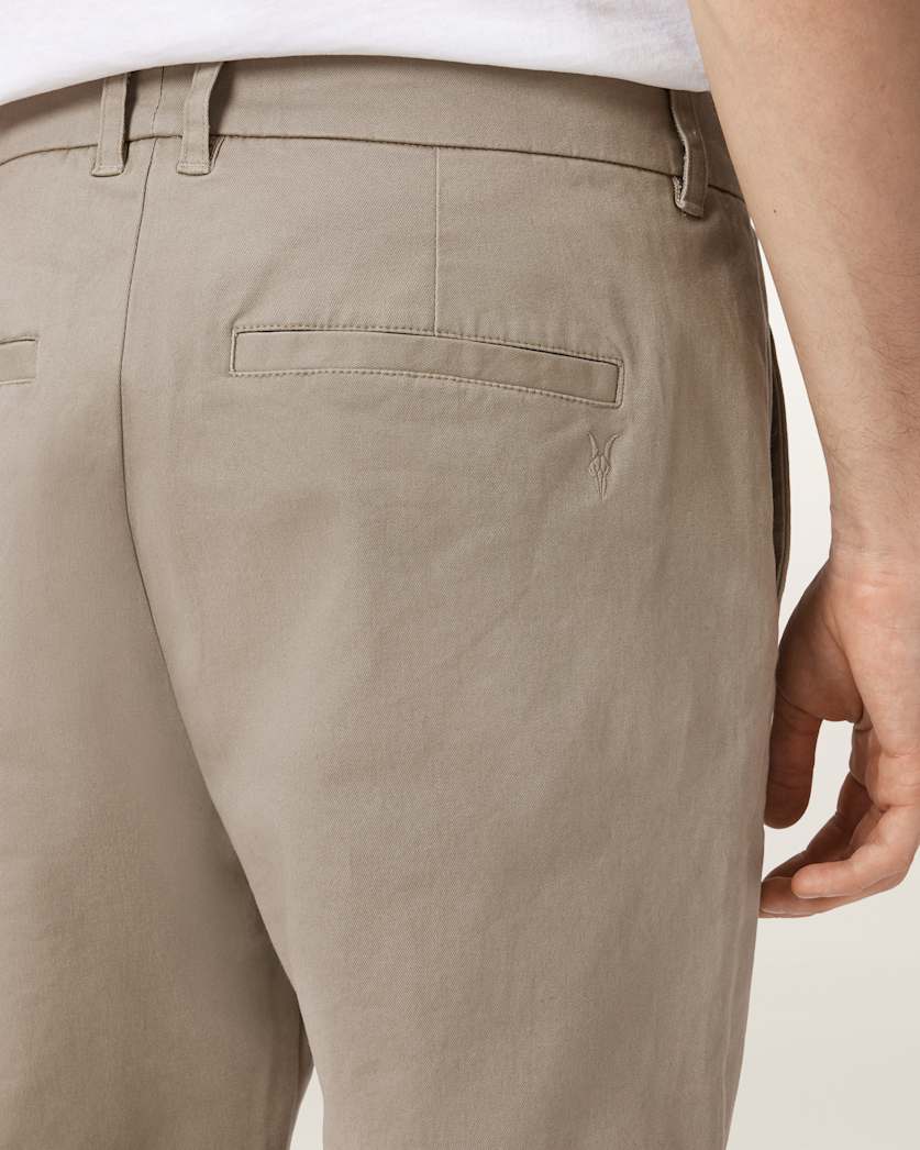 AllSaints Beckley Slim Fit Chinos Pebble Brown